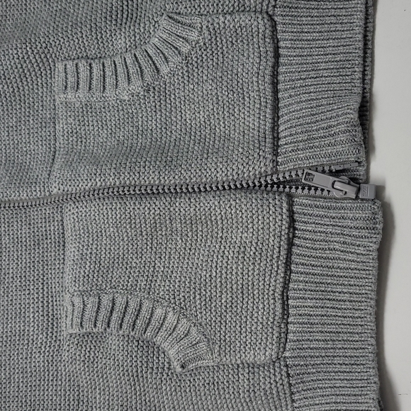 New! Cat & Jack Grey Cotton Basic Zip-Up Knit Bomber Jacket Sweater - Picture 6 of 8